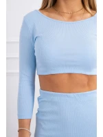 Súprava blúzky a sukne v modrej farbe