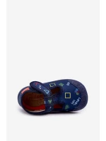 Kapcie Milami Dziecięce Elastyczne Na Rzepy Granatowe Ambette