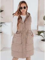 Dámska prešívaná vesta LADISA béžová FashionStreet TY3289