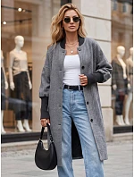 Dlhý dámsky kabát s gombíkmi, čierny, FashionStreet NY0778 Dlhý dámsky kabát s gombíkmi, čierny, FashionStreet NY0778