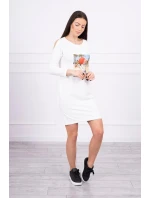 Šaty s potlačou Honey girl ecru