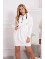 Zateplené šaty s kapucňou ecru Zateplené šaty s kapucňou ecru