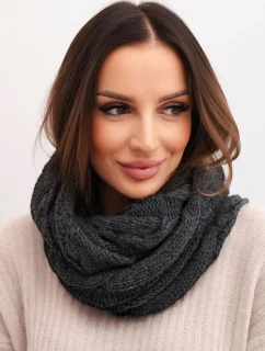 Dámsky pletený vlnený komín mäkký a teplý KN23 graphite