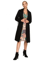 M708 Fleecový kabát s opaskom a vreckami - čierny M708 Fleecový kabát s opaskom a vreckami - čierny