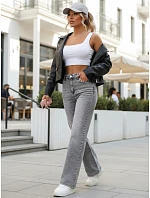 Dámske široké džínsy s vysokou sedmičkou šedé FashionStreet UY2974