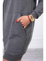 Šaty s kapucňou grafitové