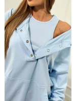 Set 3 v 1 mikina, top a krátke legíny modrý Set 3 v 1 mikina, top a krátke legíny modrý