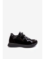 Dámska športová obuv M01/2 Zazoo Black z lakovanej kože Dámska športová obuv M01/2 Zazoo Black z lakovanej kože
