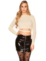 Sexy crop sweater with buckle