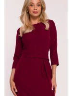 Šaty s volánom S425 bordová - Stylove