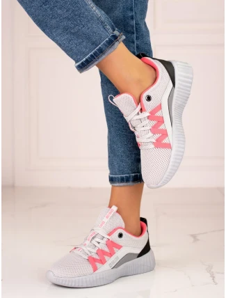 Komfortné tenisky šedo-strieborné dámske bez podpätku Komfortné tenisky šedo-strieborné dámske bez podpätku