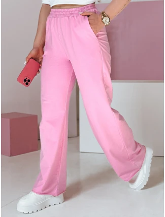 Dámske tepláky so širokými nohavicami DRESLINA pink FashionStreet UY2691 Dámske tepláky so širokými nohavicami DRESLINA pink FashionStreet UY2691