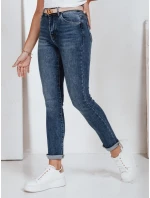 Dámske skinny džínsy s vysokým pásom modré FashionStreet UY2798