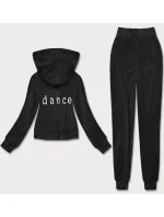 Čierny hrubší dámsky teplákový komplet s polarom (YP-1022) Čierny hrubší dámsky teplákový komplet s polarom (YP-1022)