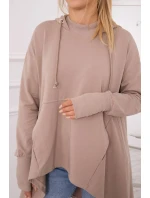 Blúzka s rozšíreným spodným dielom tmavo béžová Blúzka s rozšíreným spodným dielom tmavo béžová