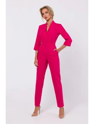 M751 Kombinéza so šálovým golierom - ružová