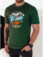 Pánske zelené tričko s potlačou FashionStreet RX5402