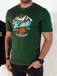 Pánske zelené tričko s potlačou FashionStreet RX5402