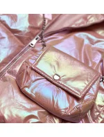 Ružová opalizujúca dámska bunda s taštičkou (AG3-07)