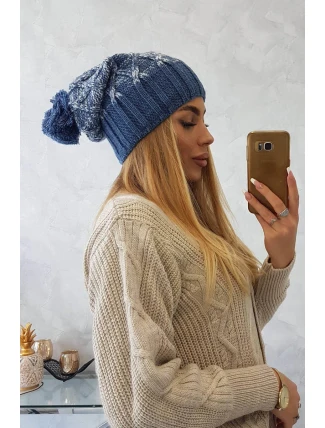 Milano fleecová čiapka K203 denim melange+jeans
