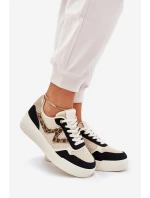 Buty Sportowe Damskie Na Platformie Panterka Czarne Lorori