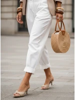 Dámske semišové žabky na nízkom podpätku béžovej farby FashionStreet ZY1387 Dámske semišové žabky na nízkom podpätku béžovej farby FashionStreet ZY1387