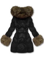 Dámska prešívaná prechodná bunda s kožušinou J Style Black (5M3357-392)
