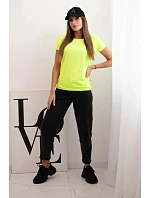 Dámska bavlnená blúzka s krátkym rukávom Neon Yellow