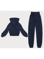 Pruhovaná tmavomodrá tepláková súprava (AMG-335A)