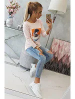 Blúzka s 3D grafikou, krajková, púdrovo ružová Blúzka s 3D grafikou, krajková, púdrovo ružová