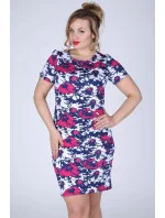 Dámske šaty s kvetinovým vzorom aj pre plnoštíhle farebné - Farebná - Efect