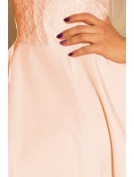 Dámske šaty MARTA v broskyňovej farbe s čipkou model 5998792