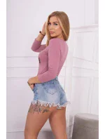 Blúzkové body s potlačou pištole tmavo ružové