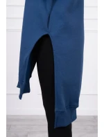 Zateplená mikina s bočnými rázporkami z džínsoviny