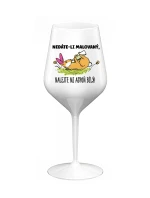 NEDÁTE-LI MALOVANÝ, NALEJTE MI ASPOŇ BÍLÝ! - bílá nerozbitná sklenice na víno 470 ml NEDÁTE-LI MALOVANÝ, NALEJTE MI ASPOŇ BÍLÝ! - bílá nerozbitná sklenice na víno 470 ml