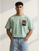 Pánske bavlnené tričko s mätovou potlačou FashionStreet RX5305