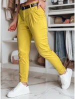 Dámske nohavice chinos s opaskom MODELA horčicová FashionStreet UY2563
