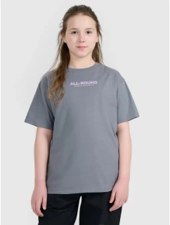 Dievčenské tričko oversize s potlačou 4F 4FJWAW25TTSHF2387-23S