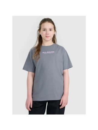 Dievčenské tričko oversize s potlačou 4F 4FJWAW25TTSHF2387-23S