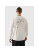 Pánske tričko s nadrozmernou potlačou a dlhým rukávom 4F 4FWAW24TLONM315-11S