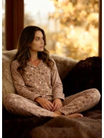 Dámske pyžamo Smile 4 482/434 Tmavobéžový vzor - Cornette