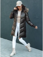 Dámska prešívaná zimná bunda z umelej kožušiny s kapucňou LAGOON hnedá FashionStreet TY4500 Dámska prešívaná zimná bunda z umelej kožušiny s kapucňou LAGOON hnedá FashionStreet TY4500