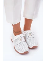 Skórzane Półbuty Damskie Z Przypinką Artiker 54C1810 Białe