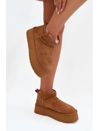 Dámské sněhule z přírodního semiše Camel Mairene