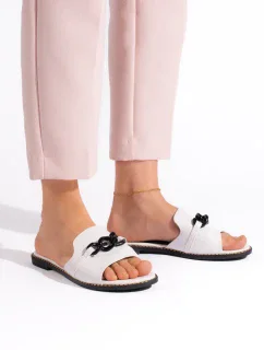 Klasické dámske biele ponožky na podpätku bez päty