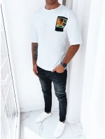 Pánske biele tričko s potlačou FashionStreet RX5301