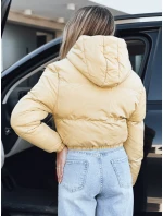 Dámska krátka zimná bunda s kapucňou žltá FashionStreet TY5360