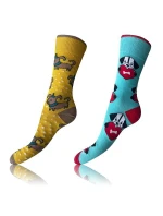 Veselé ponožky 2 páry CRAZY SOCKS 2x - BELLINDA - svetlomodré