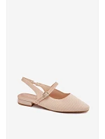 Materiálové Dámské Baleríny S Páskem Selrene