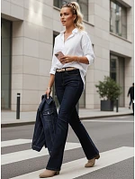 Dámske džínsy s vysokým pásom UY2911 tmavomodré - FashionStreet